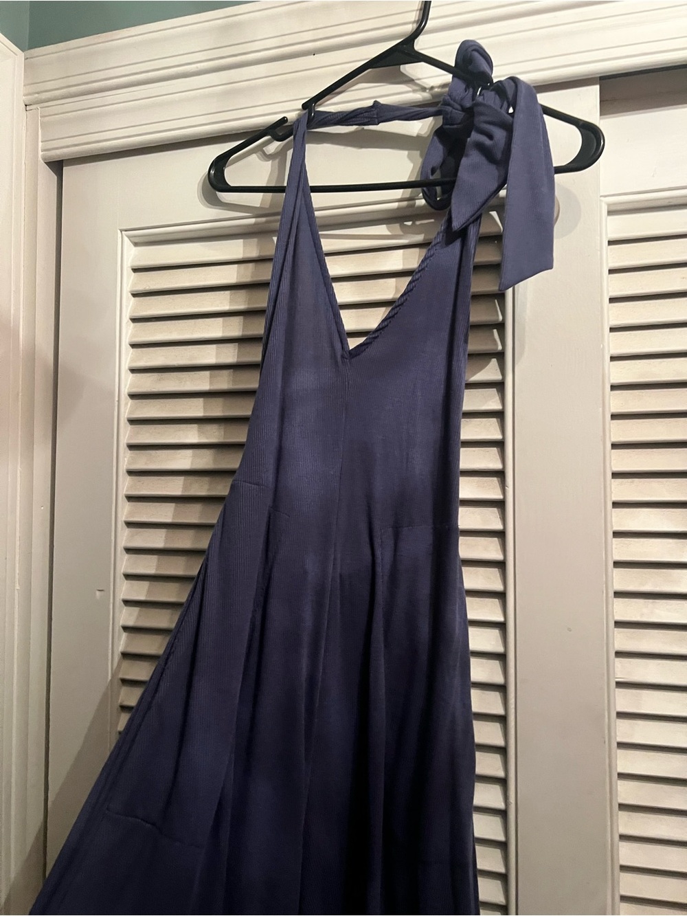 Free People Blue Backless Wide leg Jumpsuit. NWT
